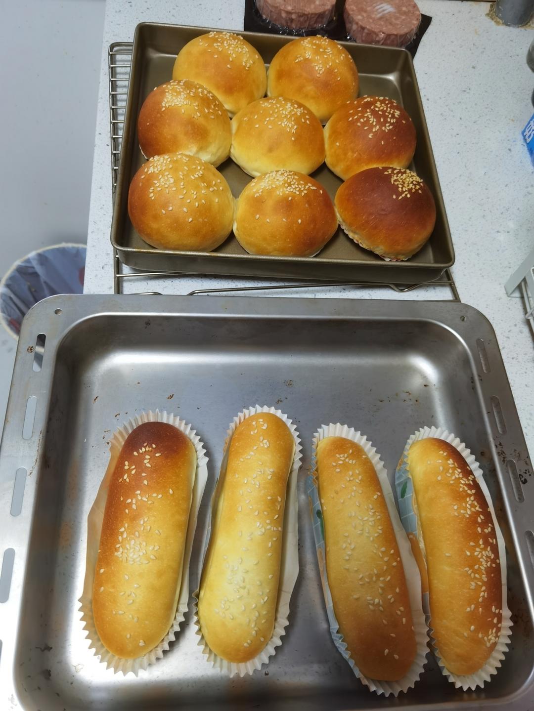 非常柔软的烫种汉堡（热狗）胚！