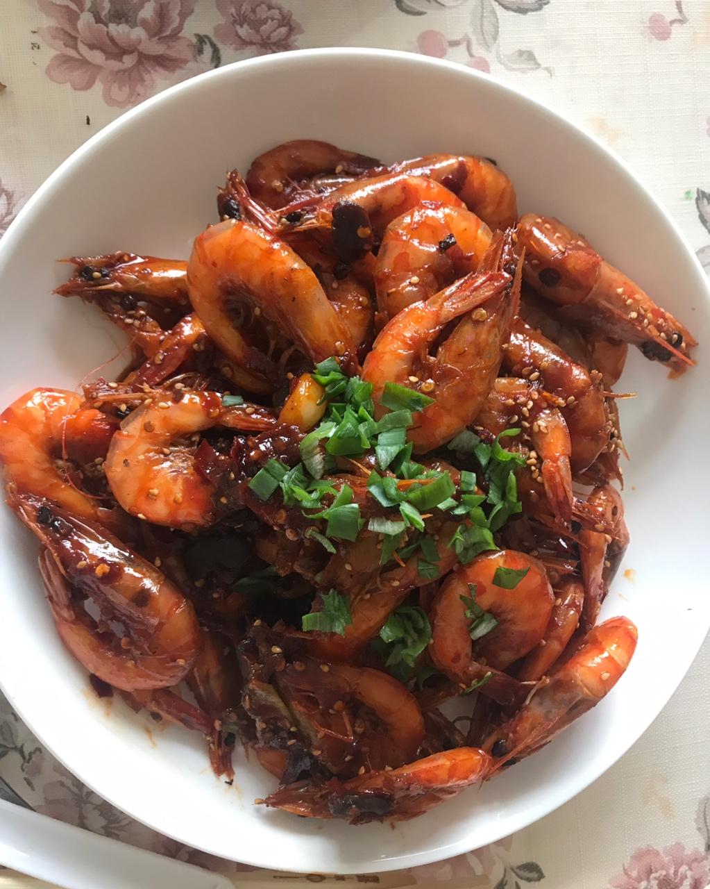 臻羽释恋做的香辣虾