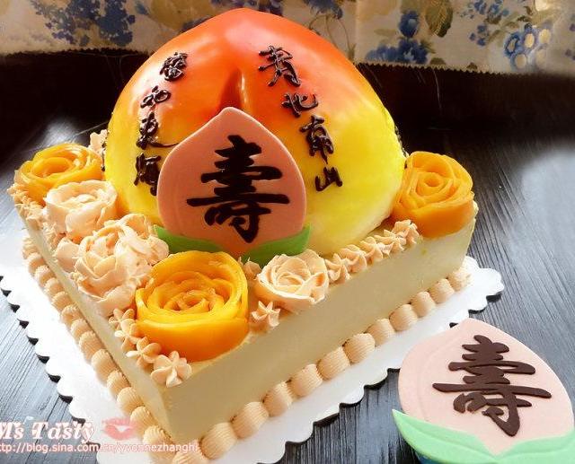 【寿桃蛋糕】——海绵蛋糕+芒果乳酪慕斯 长辈祝寿贺生辰