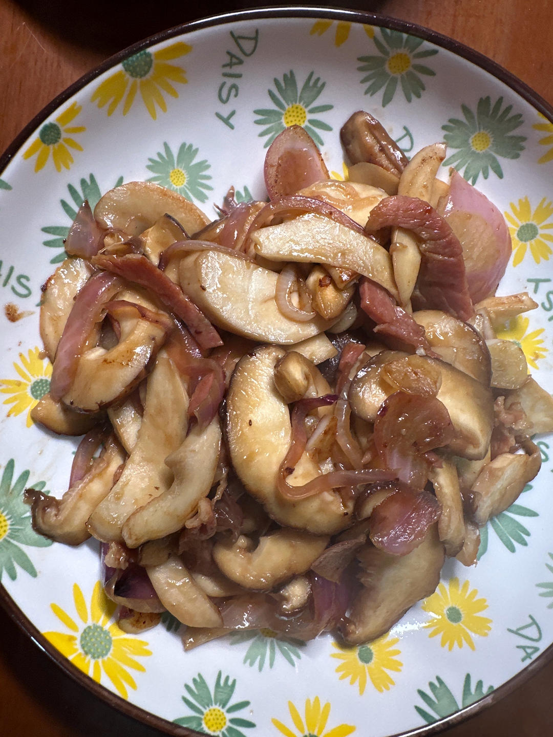 金华火腿炒双菇