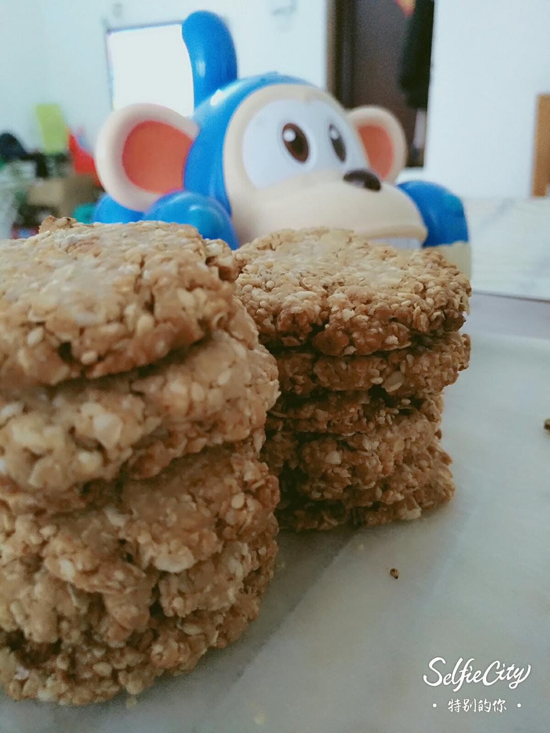 素食:有机燕麦芝麻大饼干