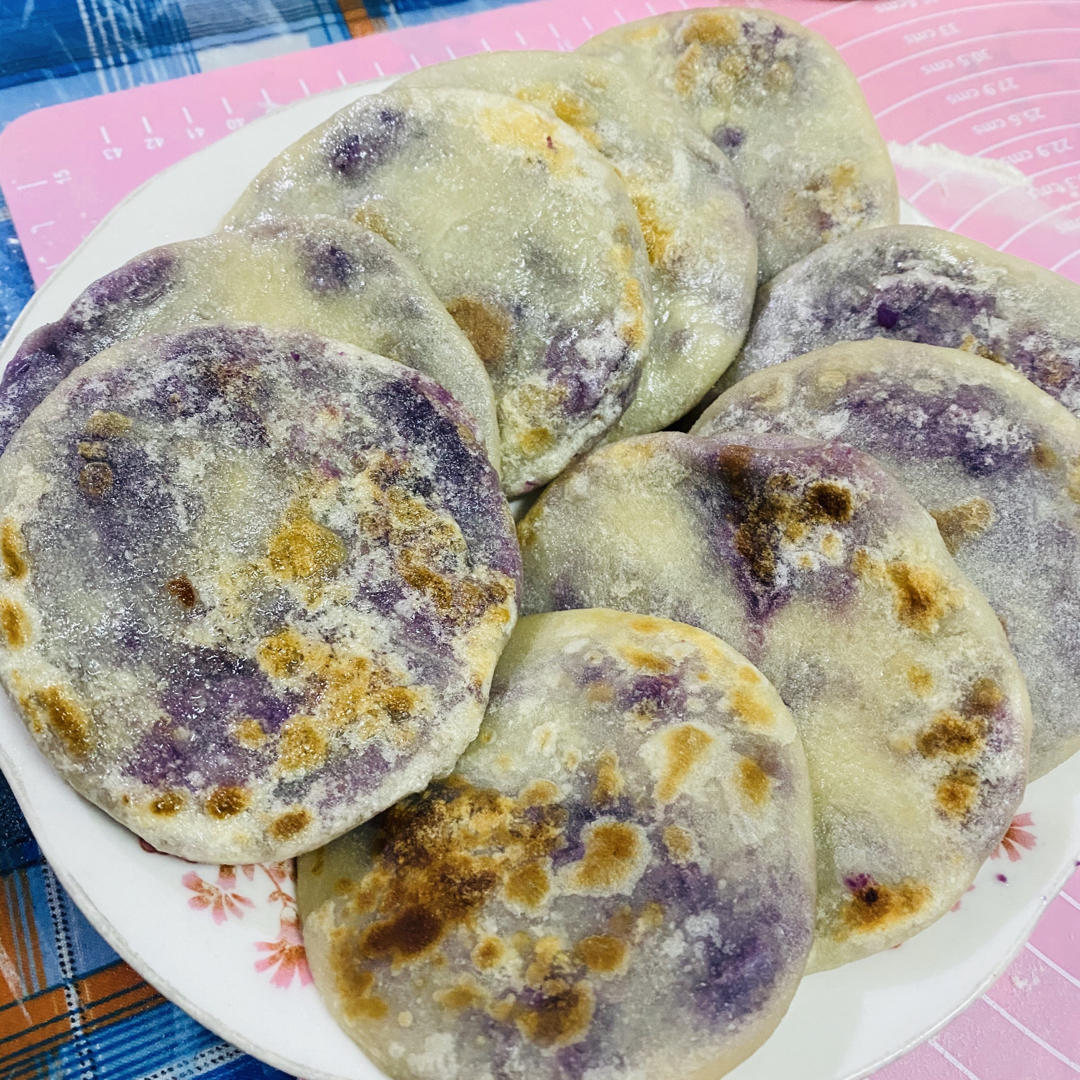 七和弦做的烫面紫薯饼