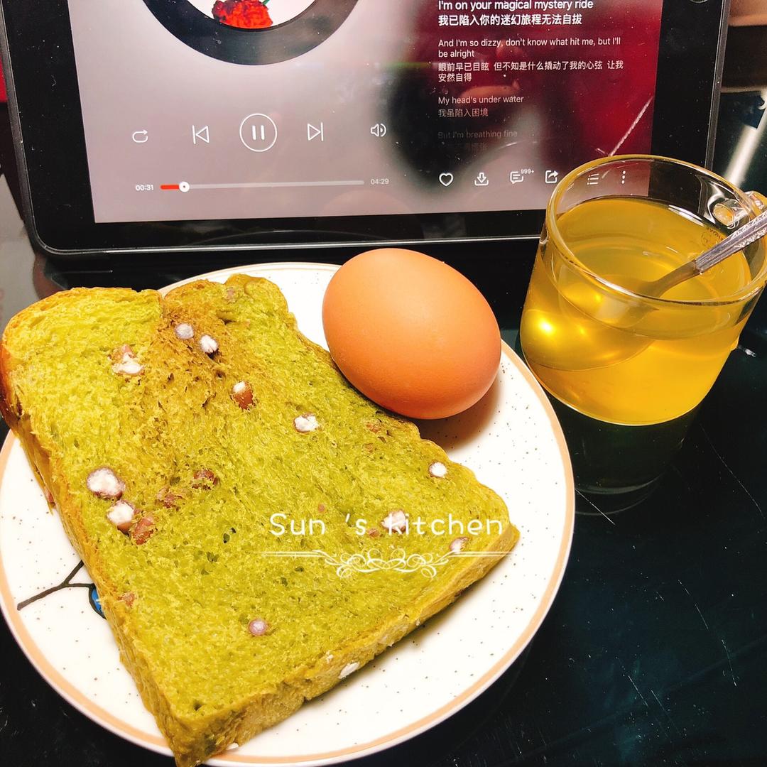 抹茶蜜豆吐司