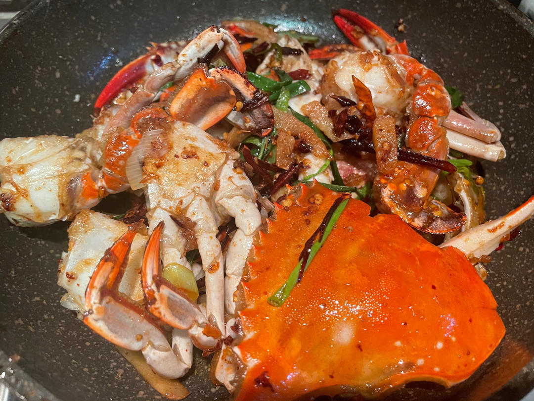 葱姜炒梭子蟹（very easy）