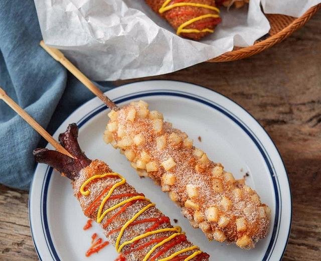 韩式小吃—芝士热狗棒（Gamja Hot Dogs）的做法