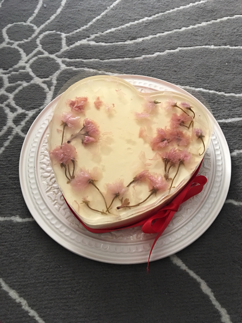 浪漫心型樱花酸奶芝士蛋糕的做法