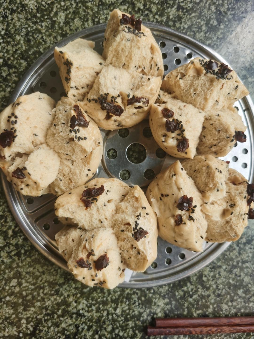 妥妥的红糖开花馒头