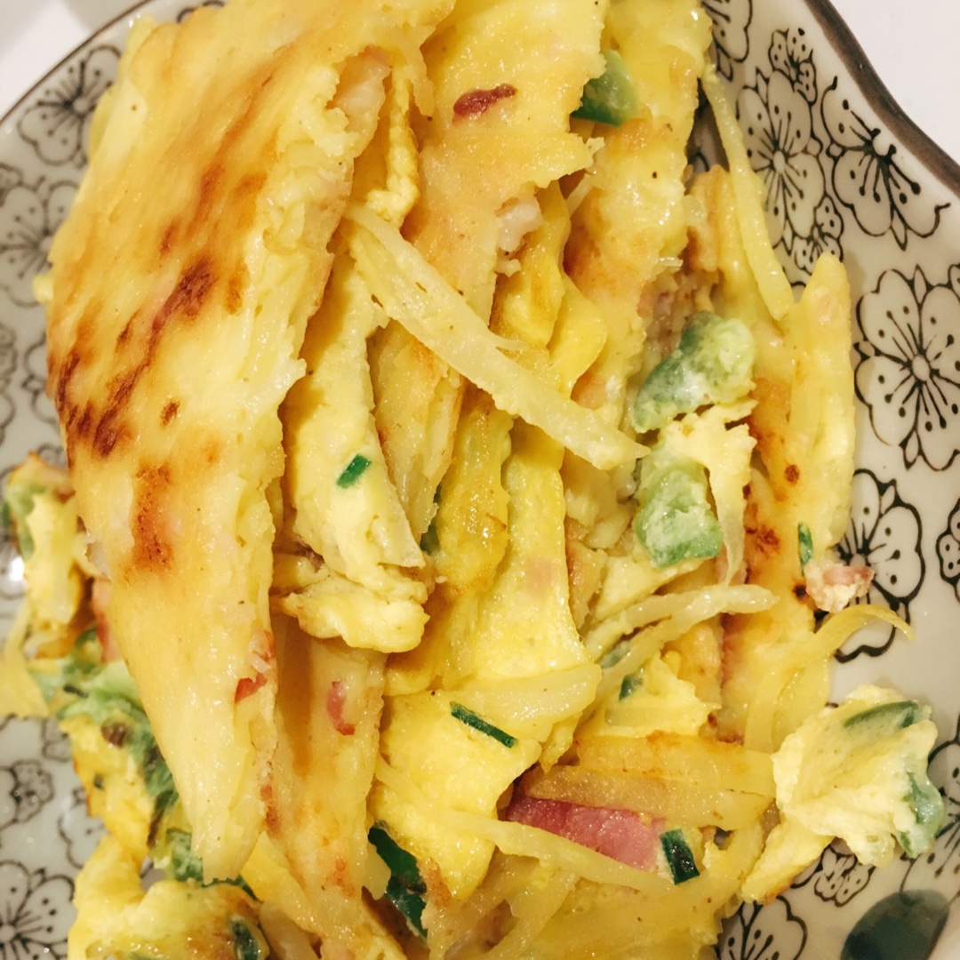 香煎土豆丝鸡蛋饼
