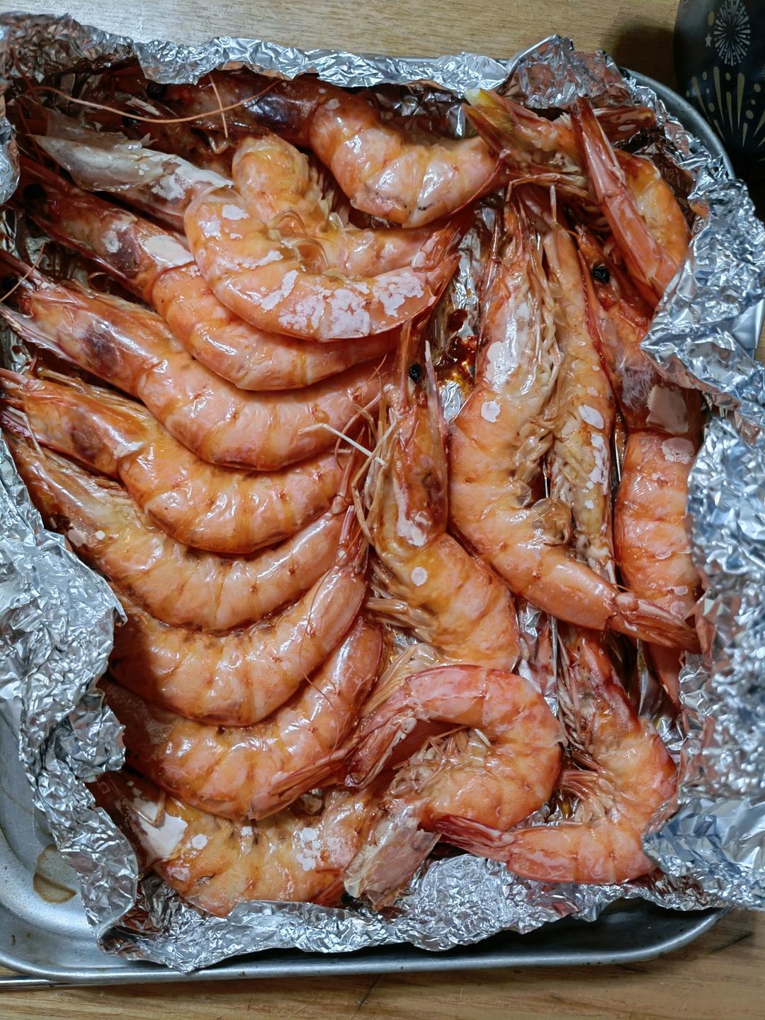 最简单的锡纸烤虾（烤箱版）