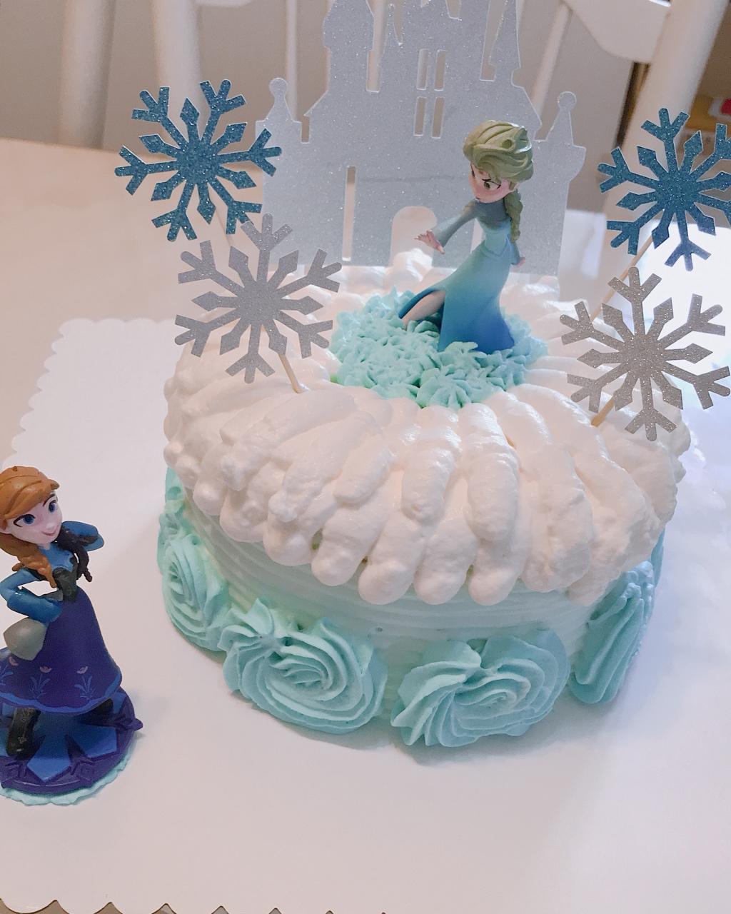 冰雪奇缘主题双层蛋糕--Frozen艾莎