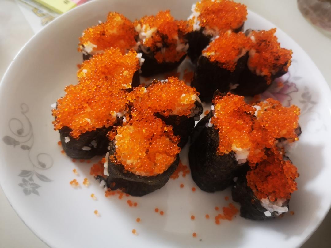 飞鱼籽寿司（在家用几十元做出寿司店的味道）