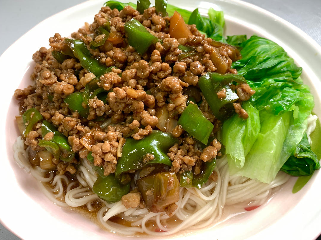 青椒肉末面（主食，面条）