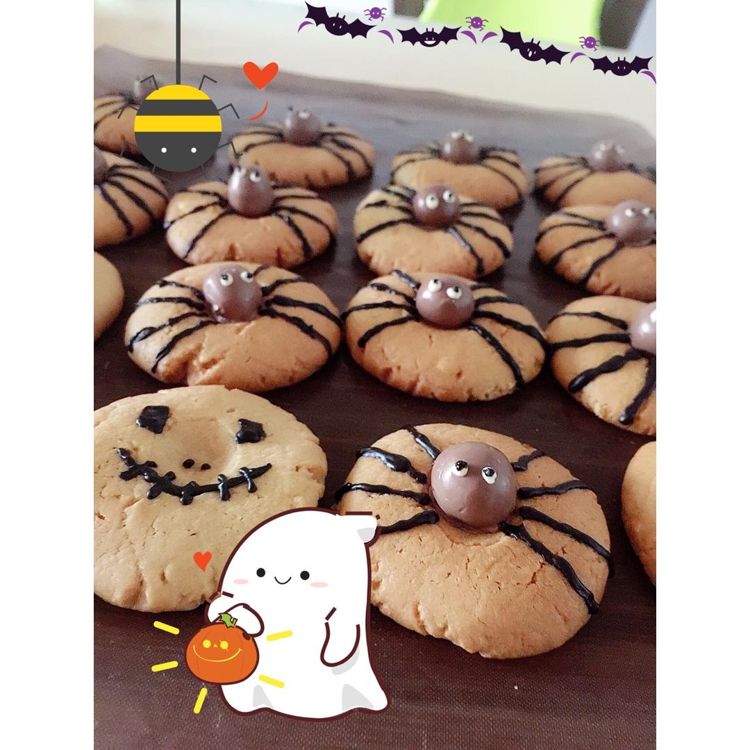 万圣节蜘蛛花生酱曲奇