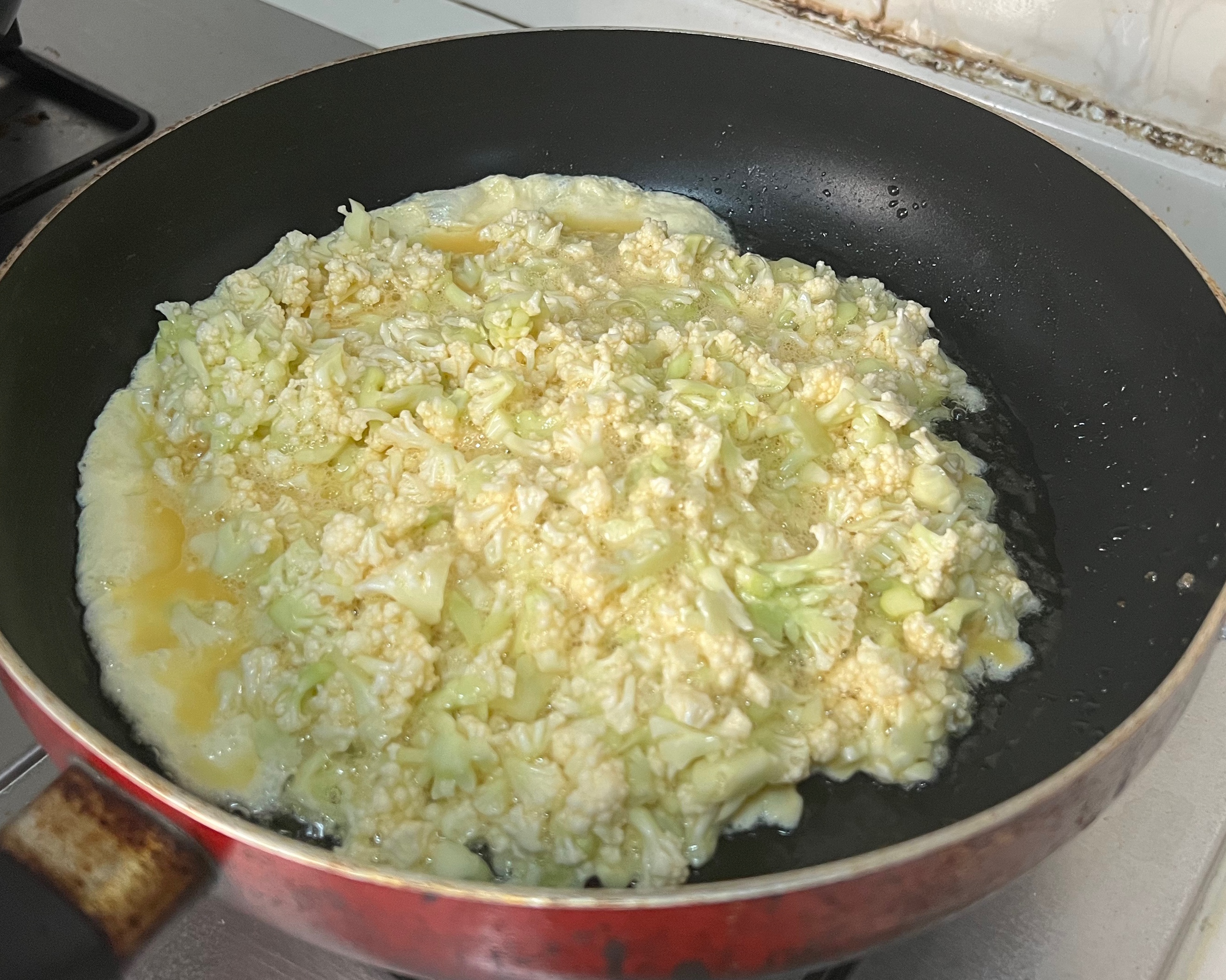 低脂版无米蛋炒饭的做法 步骤3
