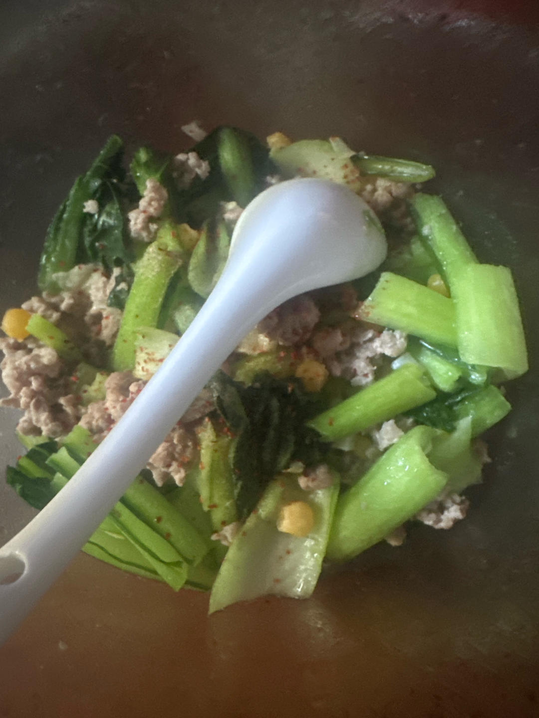 上海青酸菜炒肉末太费米饭了｜做法简单