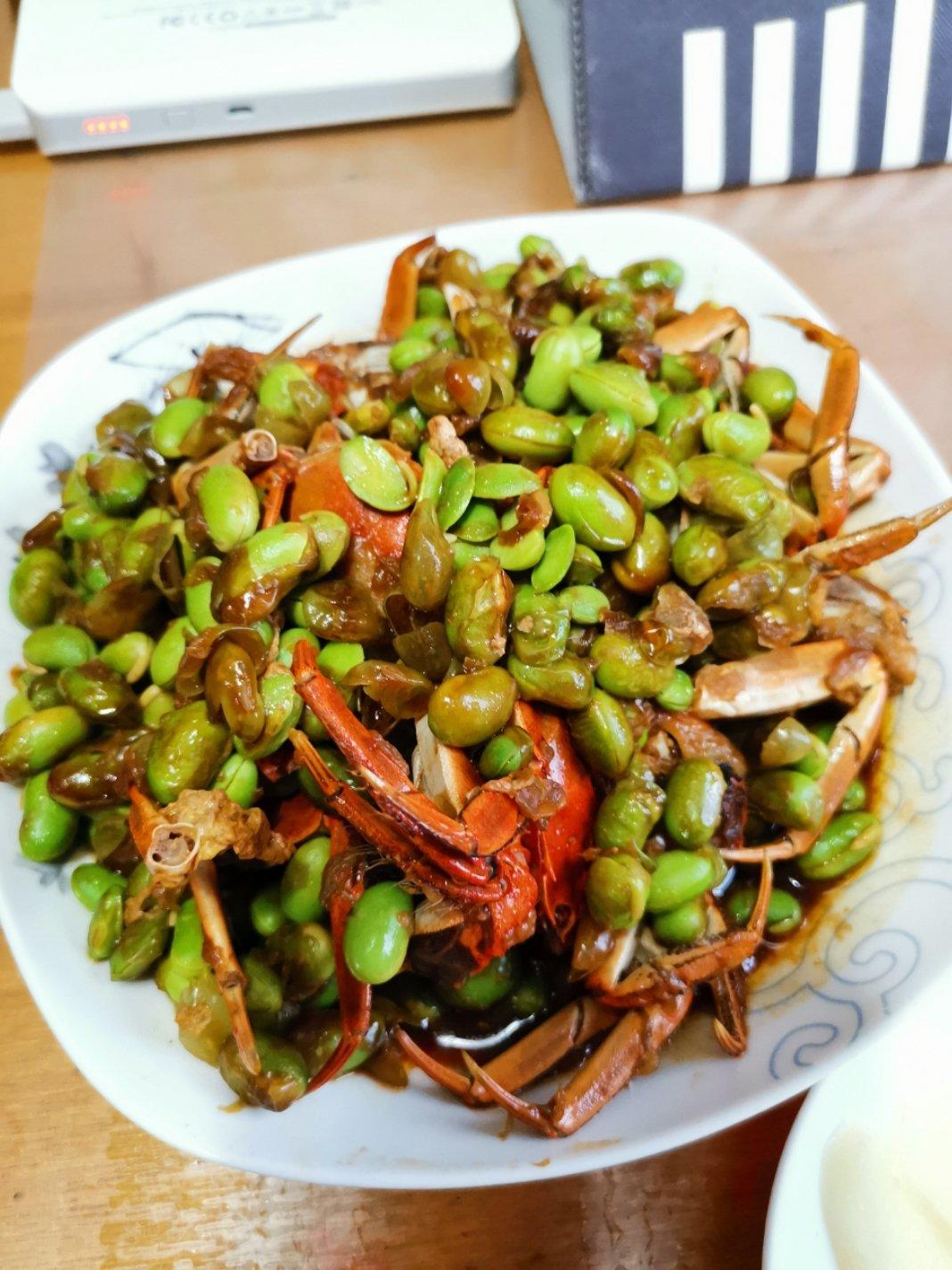 酱炒螃蟹（六月黄）毛豆
