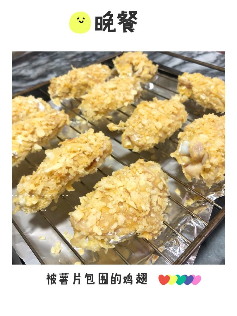 简易薯片烤鸡翅