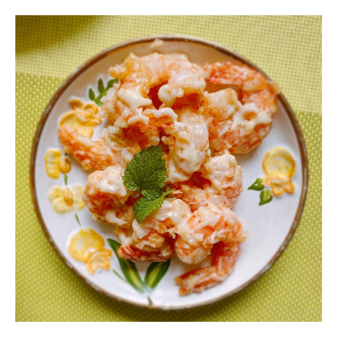 柠香芥末虾球