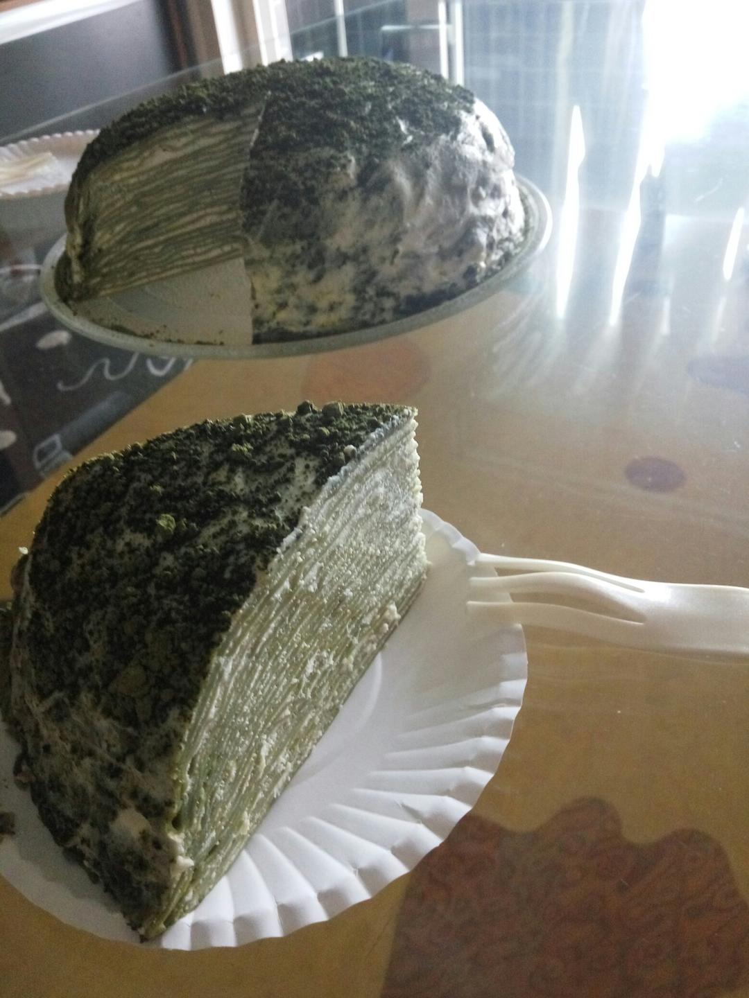 美味的煎蛋糕—抹茶千层蛋糕