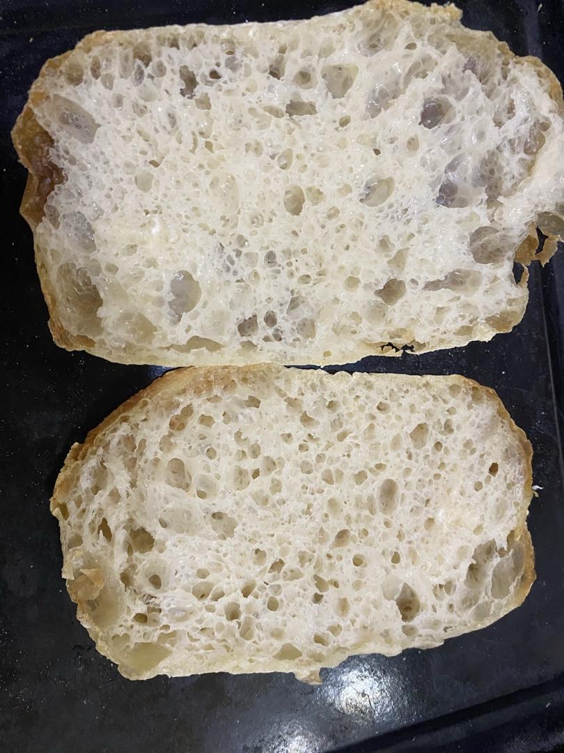 Ciabatta 恰巴塔面包 无揉 写给新手第一次接触高含水量面团的方子80%+含水量