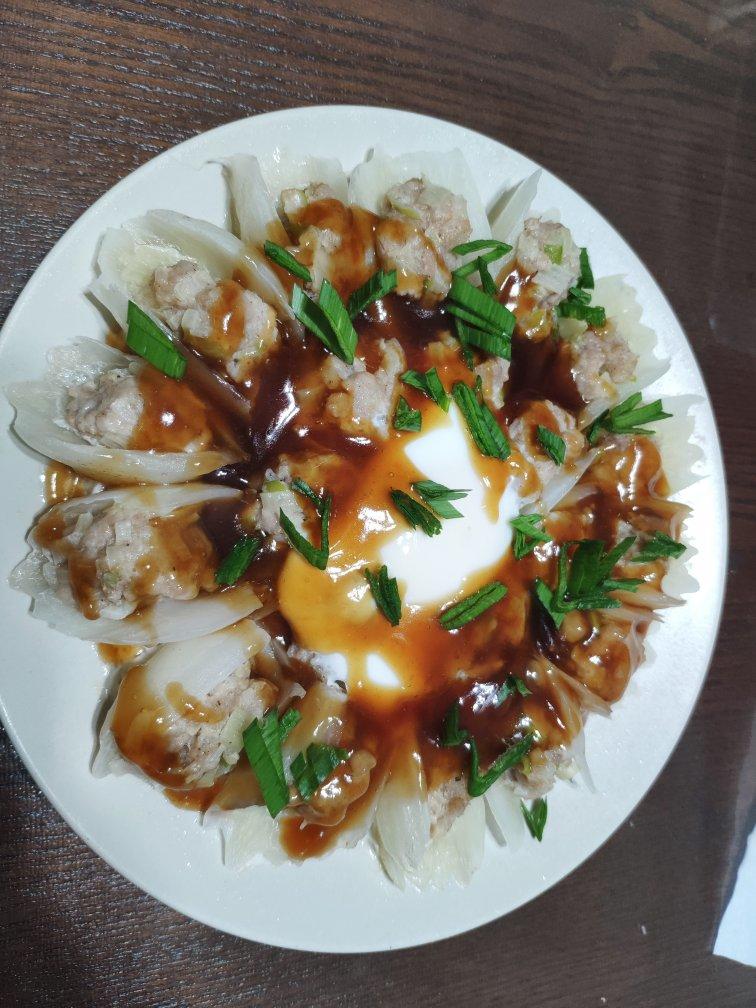 白菜蒸肉丸