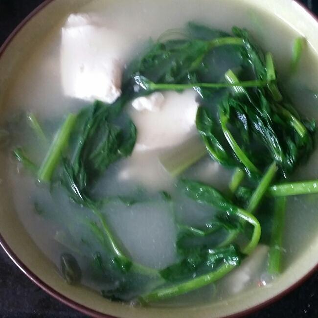 豌豆尖南豆腐汤的做法