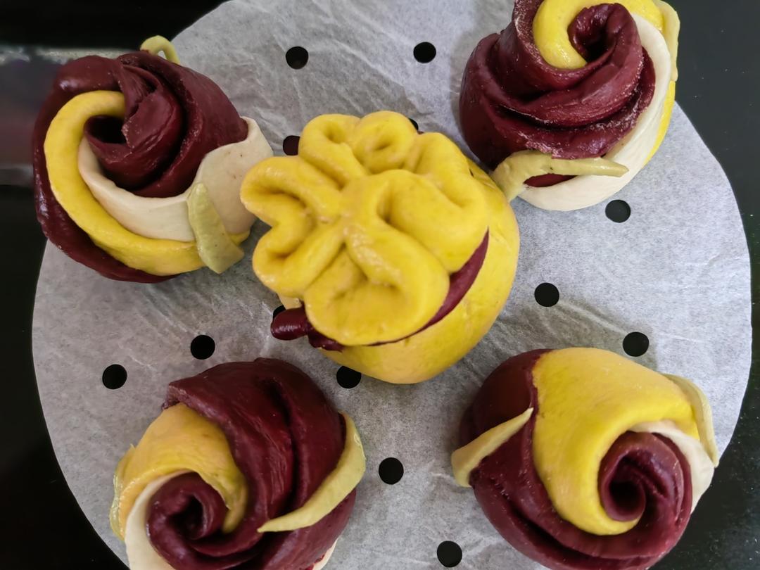 奶香玫瑰花馒头〔一次性发酵〕