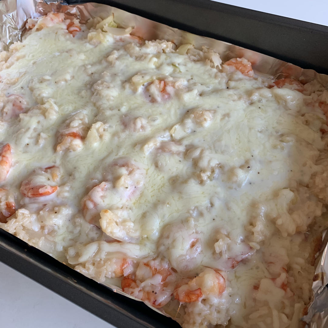 海鲜焗饭 Seafood Fried Rice with Cheesy Topping