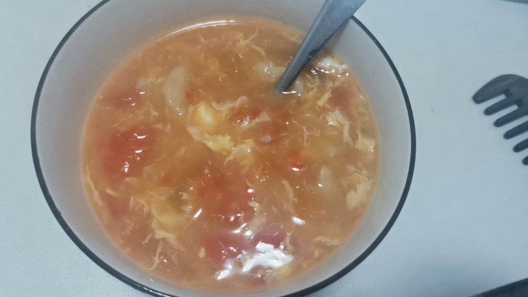 简单快手早餐❗️番茄鸡蛋疙瘩汤‼️营养好喝又开胃