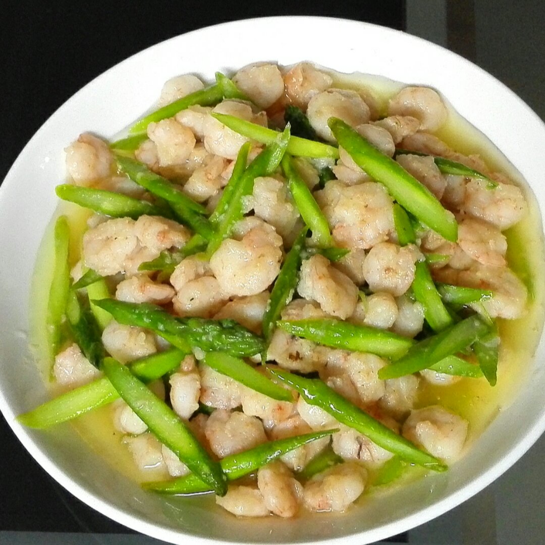 清炒芦笋虾仁