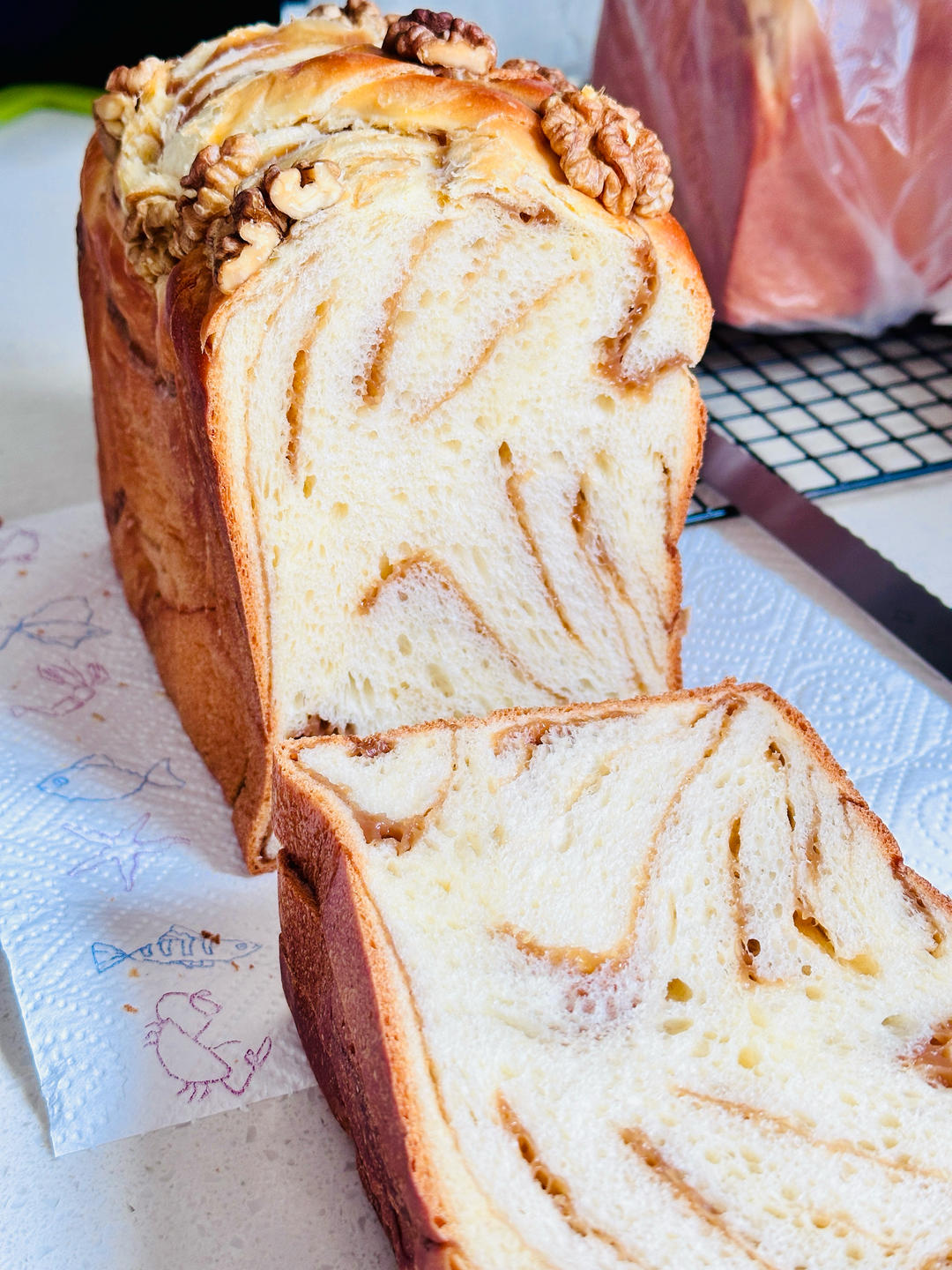 双重拉丝的红糖麻薯吐司