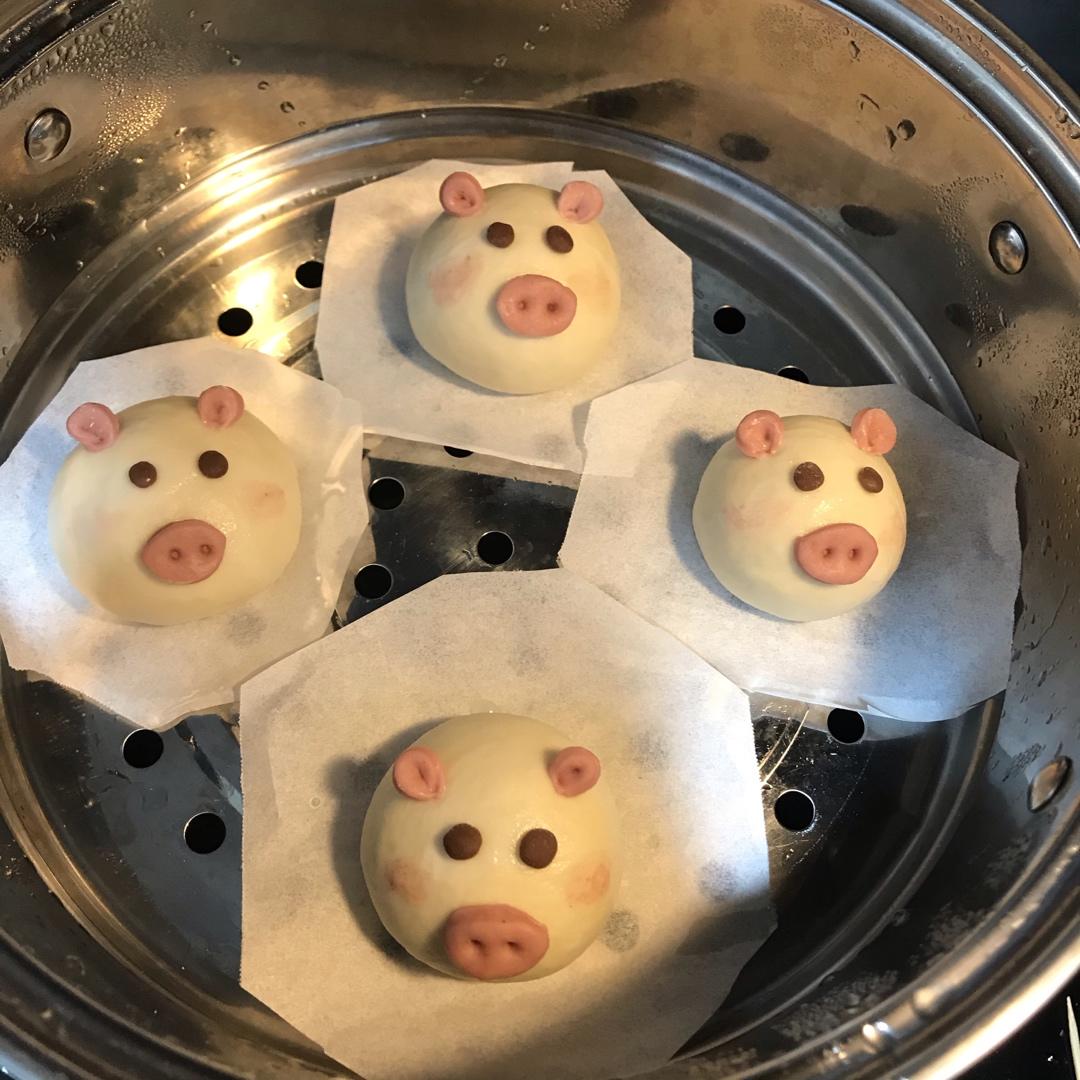 卡通馒头，小猪豆沙包，花样馒头