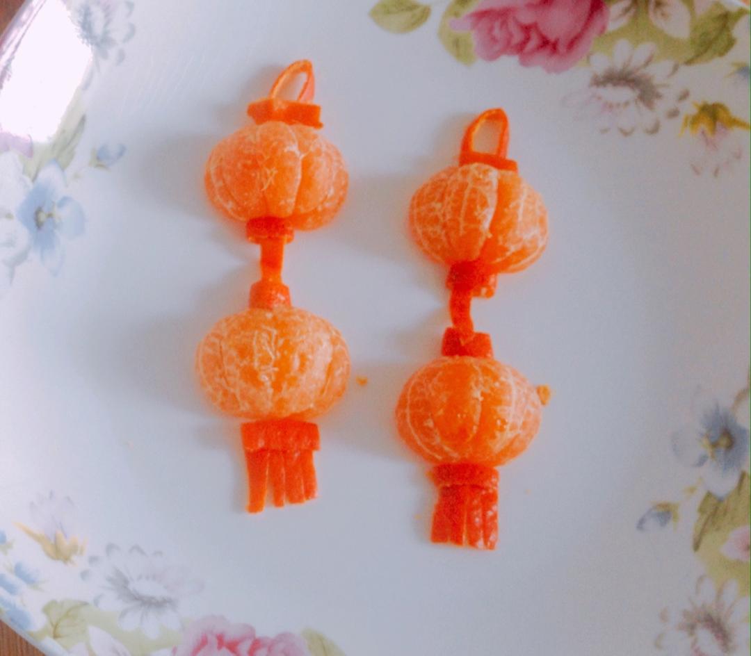 水墨丝雨做的橘子小灯笼