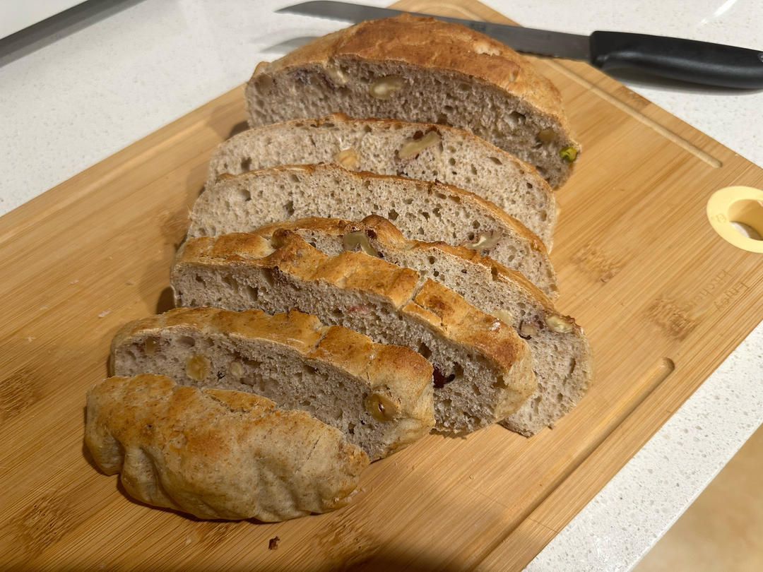 核桃燕麦欧包pain de campagne（免揉）