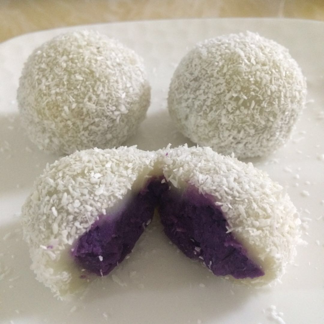 紫薯糯米糍（零失败，馅料可以换成其他的）的做法