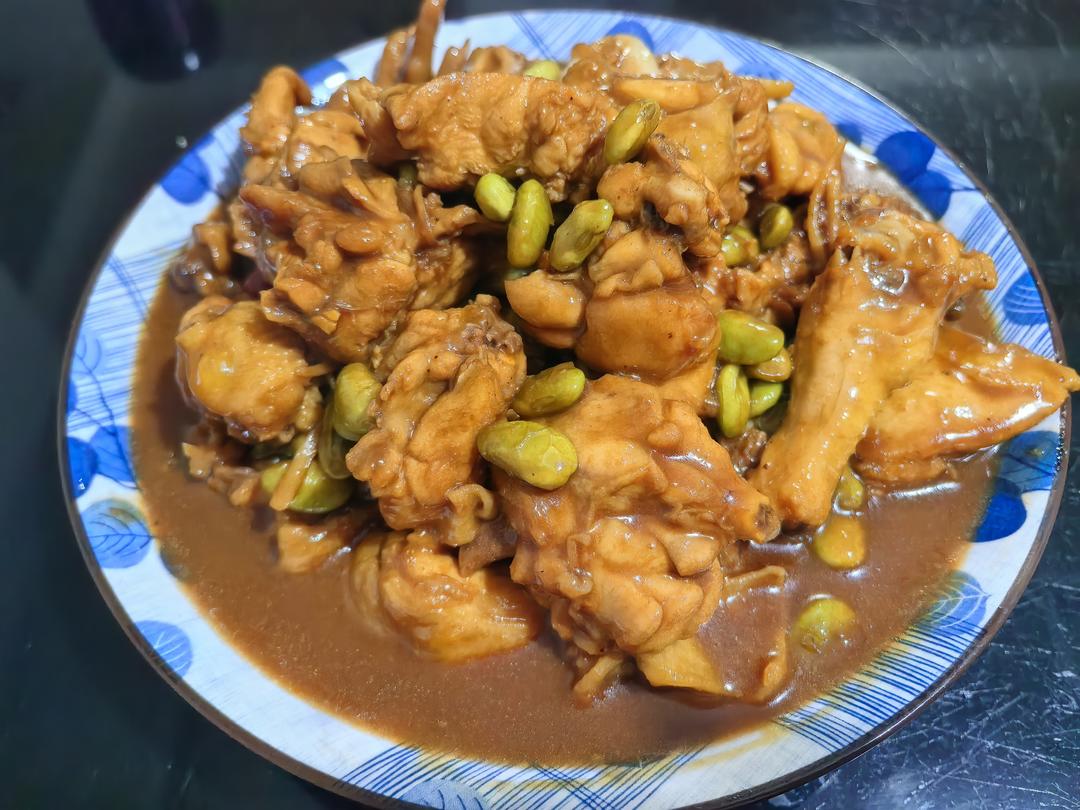 毛豆米烧鸡-3块钱的毛豆米搭配17块钱的童子鸡，竟然是一道下酒又下饭的家常菜，袁姗姗学一次就学会了