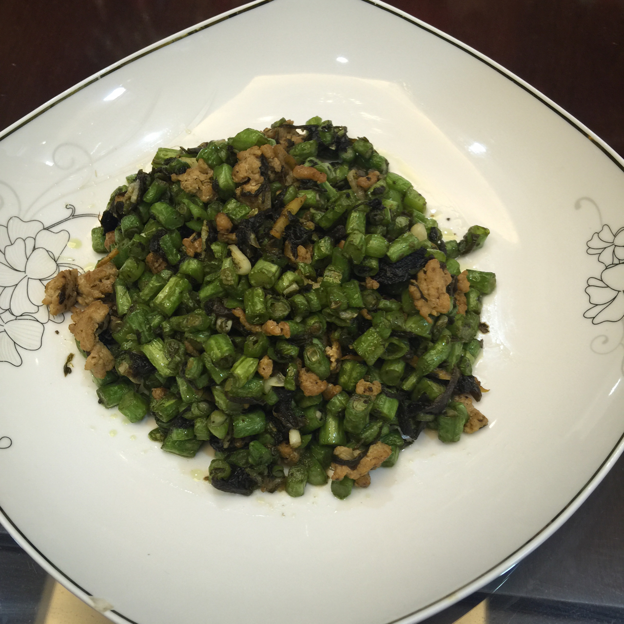 干煸榄菜肉末豆角