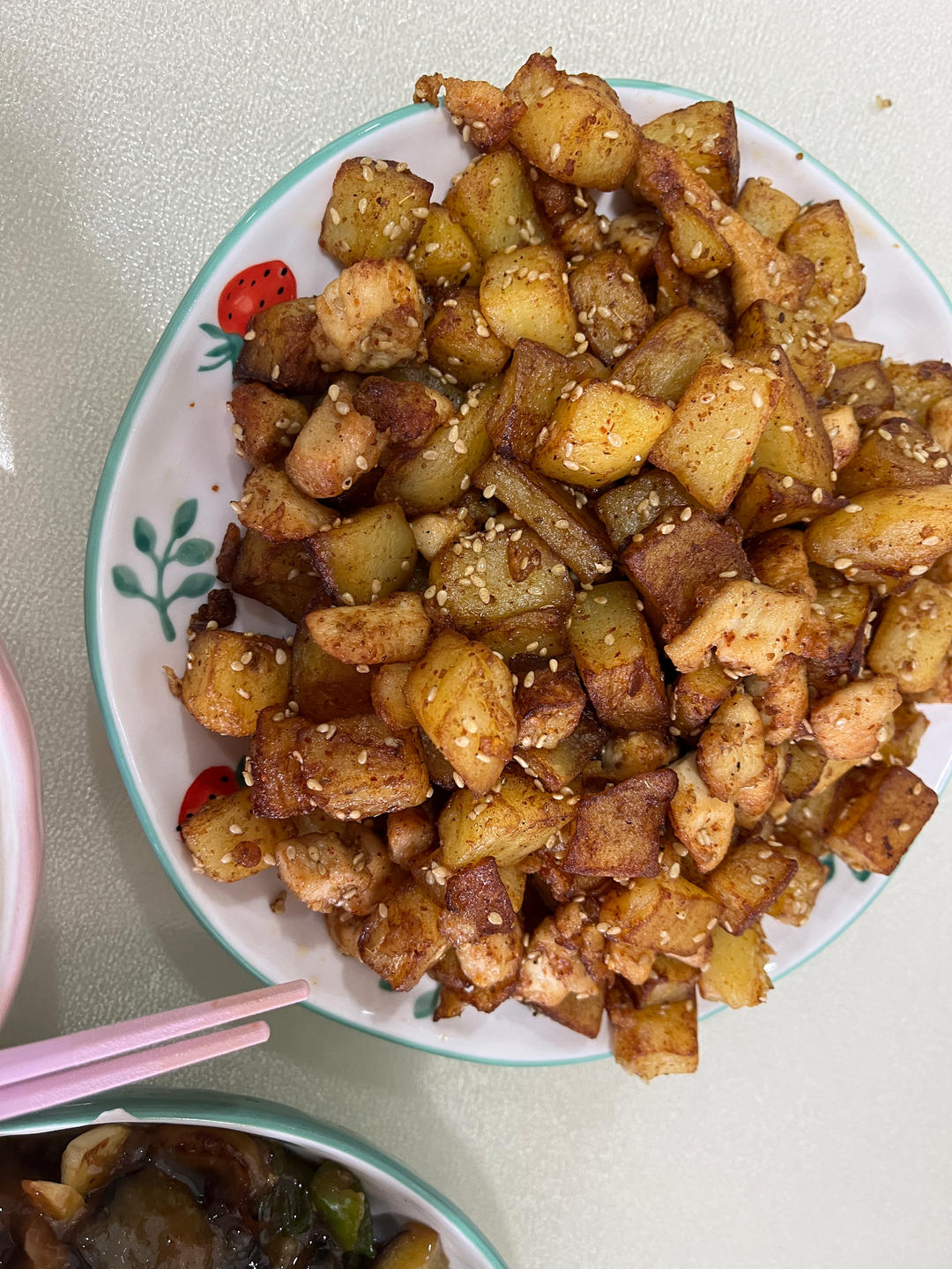 香辣过瘾的孜然土豆火腿，比路边摊还好吃
