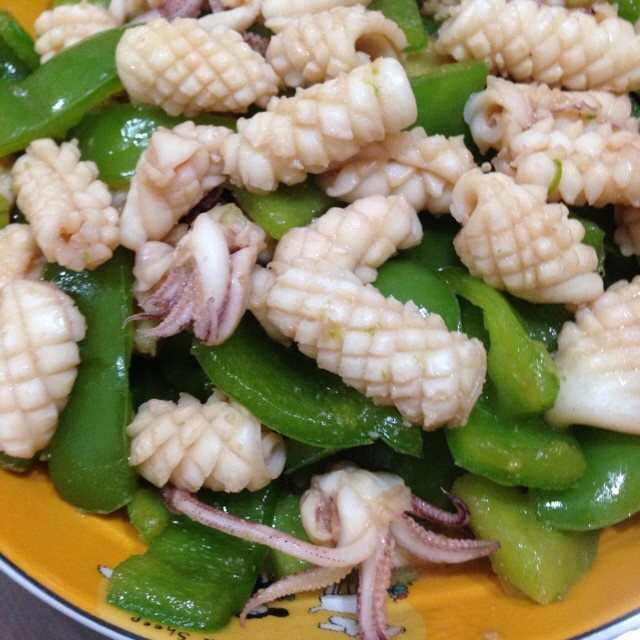 青椒炒鲜鱿
