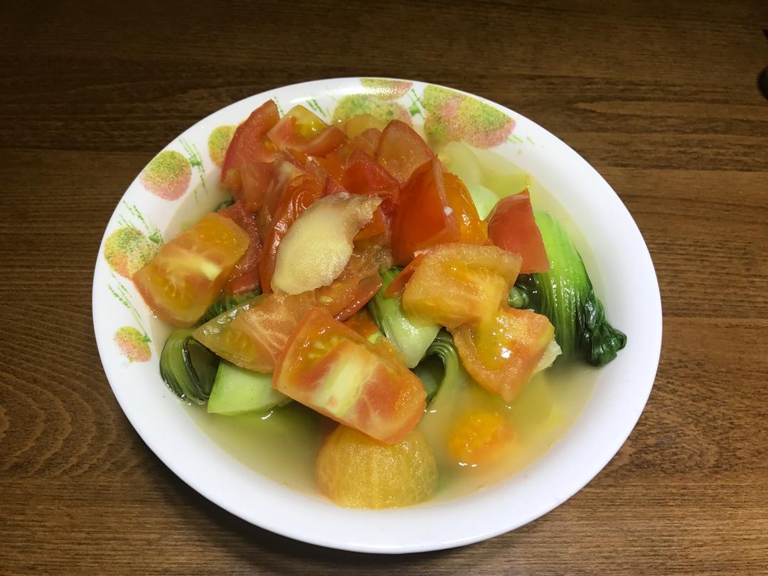 清炒唐菜蘑菇和胡萝卜