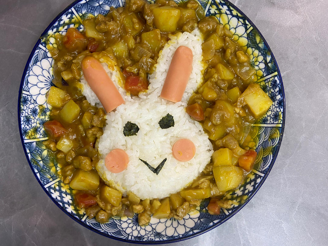 创意儿童餐-小兔子咖喱🍛