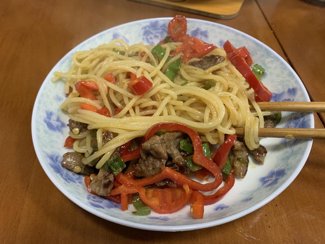 【黑椒牛肉意面】