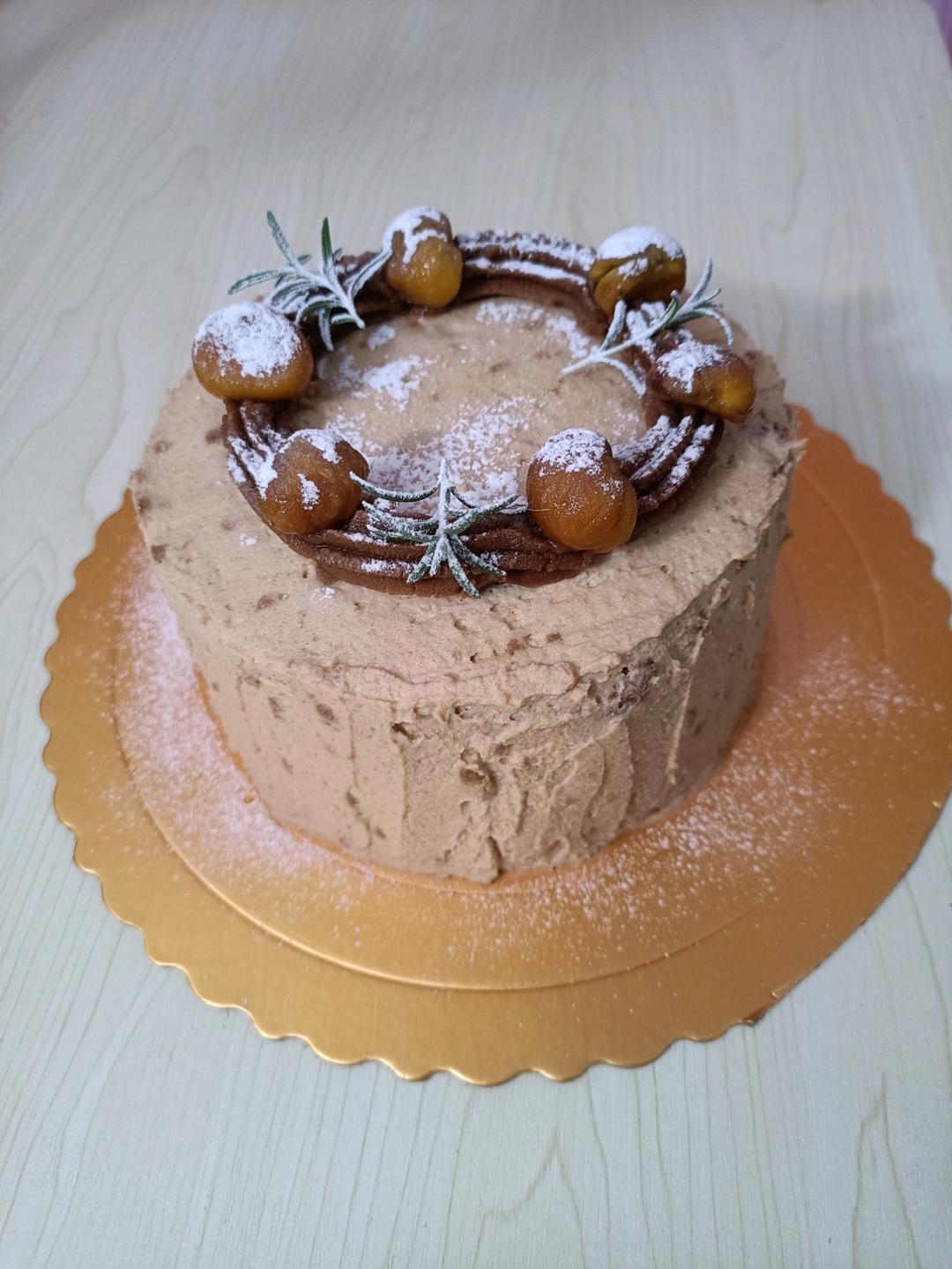 奶油栗子可可漩涡蛋糕