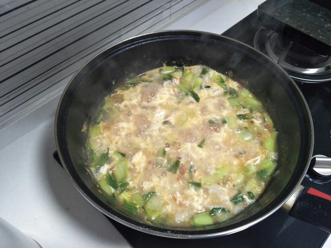 热乎乎暖暖哒西红柿油菜疙瘩汤的做法