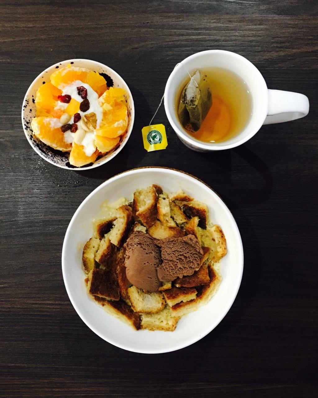 微波炉版面包布丁