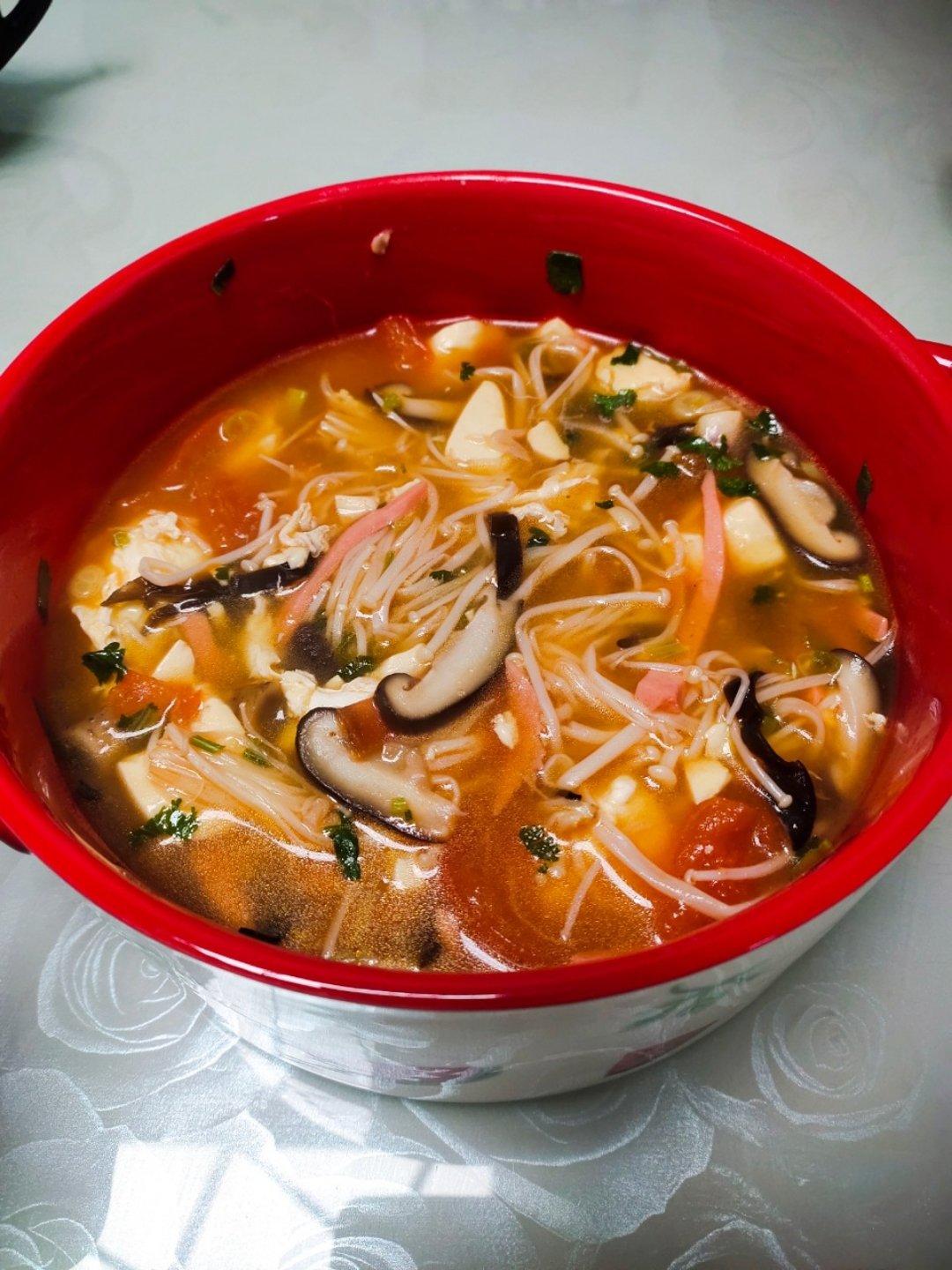 巨开胃巨好喝，10分钟搞定番茄酸辣汤冬季必喝。