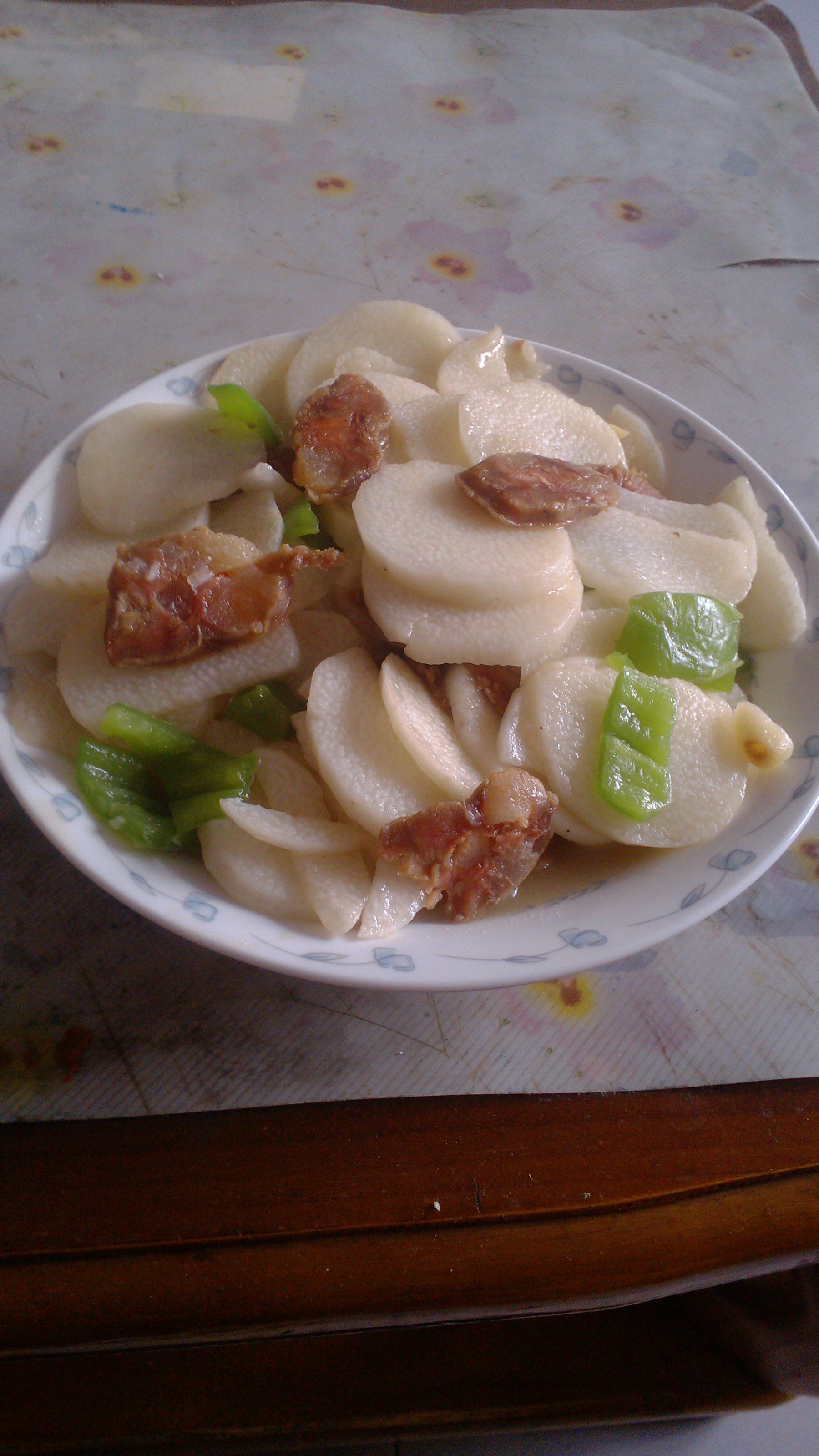 清枫明月做的肉片炒山药