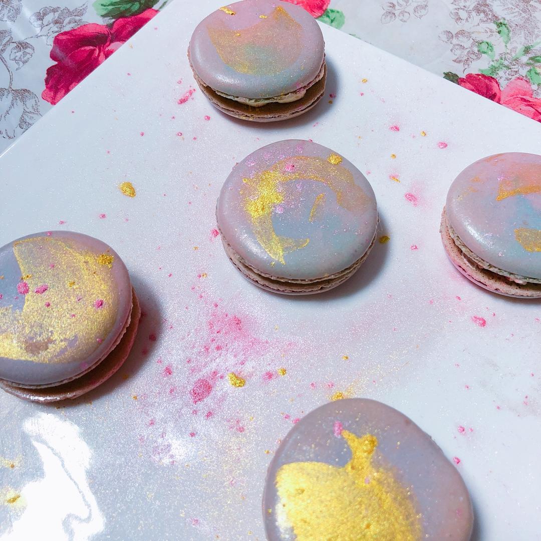 hccccccci做的星空马卡龙制作方法圣诞节彩蛋饼身的制作