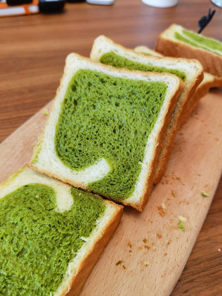 双色吐司 抹茶蜜豆老面吐司🍞