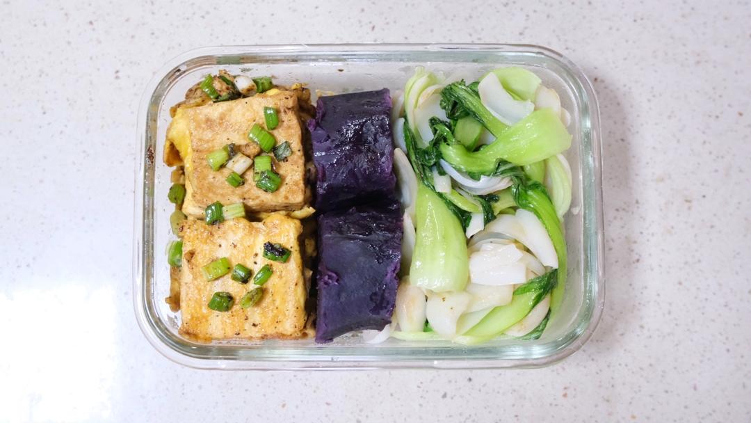煎北豆腐+油菜百合便当
